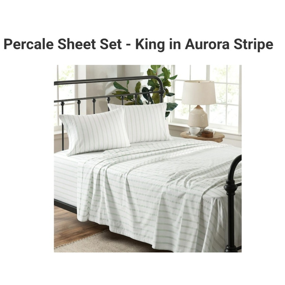 Standard Textile Supima Cotton King Sheet Set Green White King Size Sheets